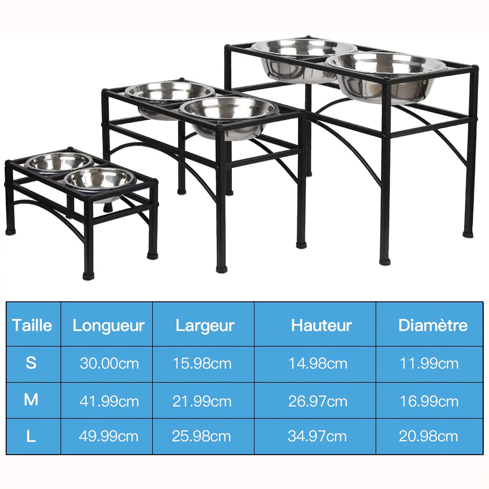 Erhöhte Hundenäpfe, Größe: L*50 x 26 x 35 cm für Haustiere und Zuhause – Detailansicht 9