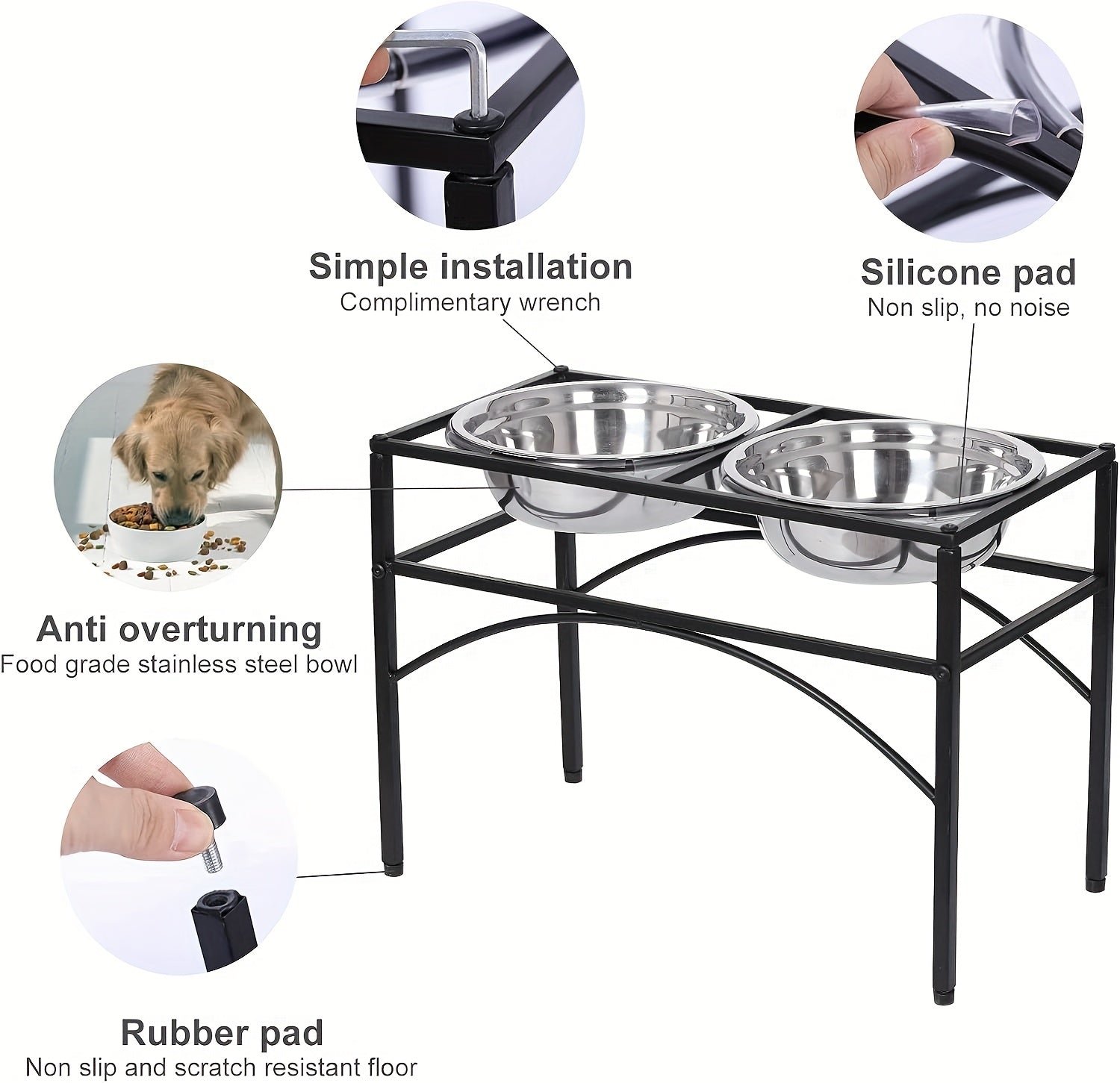 Erhöhte Hundenäpfe, Größe: L*50 x 26 x 35 cm für Haustiere und Zuhause – Detailansicht 23