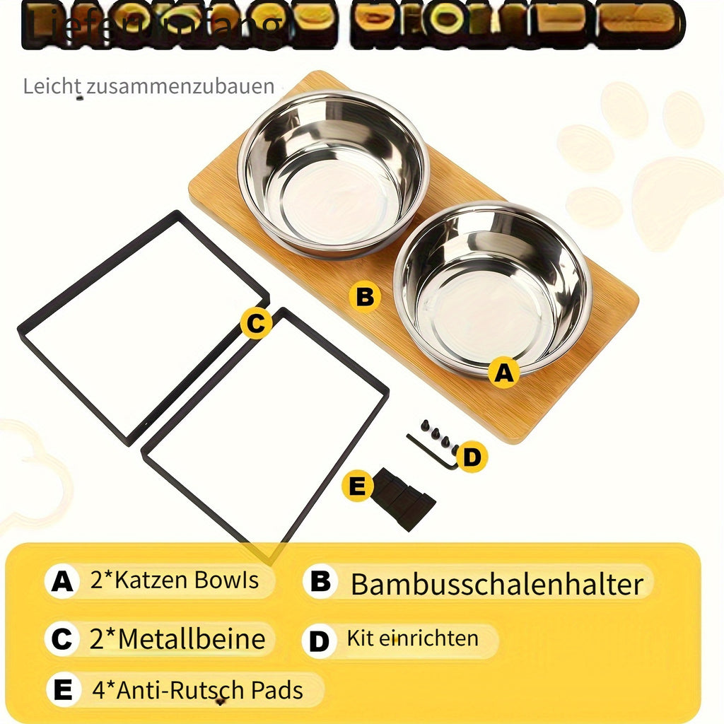 Erhöhte Katzennäpfe, Holz für Haustiere und Zuhause – Detailansicht 8