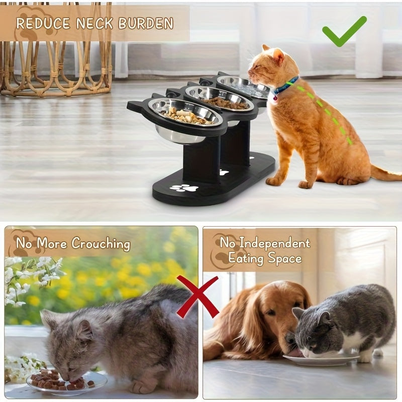 Erhöhtes Katzenfutternapf-Set, Edelstahl für Haustiere und Zuhause – Detailansicht 4