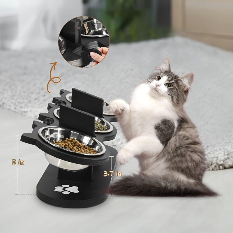 Erhöhtes Katzenfutternapf-Set, Edelstahl für Haustiere und Zuhause – Detailansicht 6