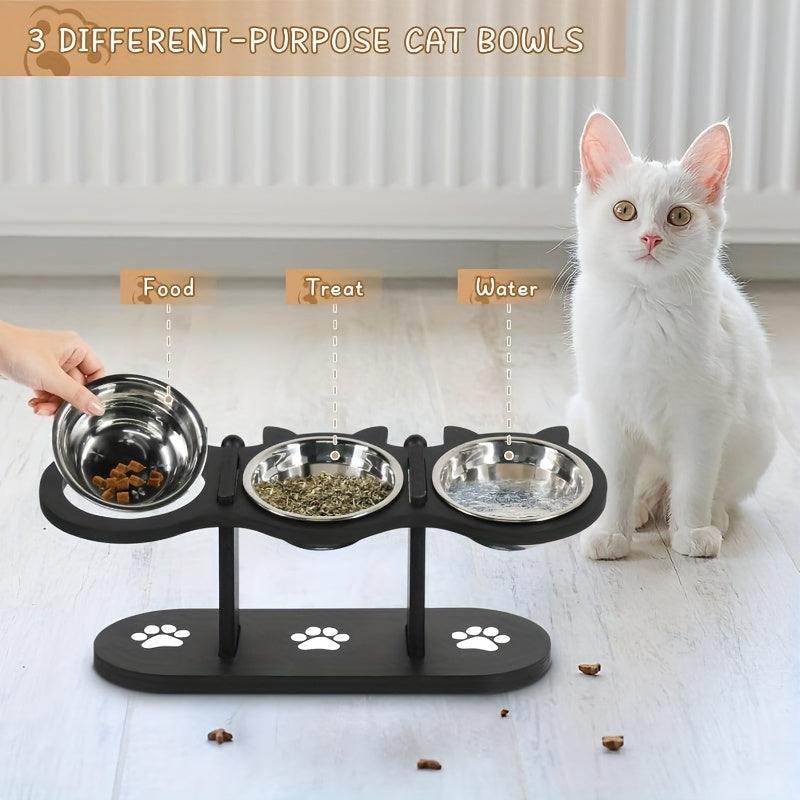 Erhöhtes Katzenfutternapf-Set, Edelstahl für Haustiere und Zuhause – Detailansicht 7