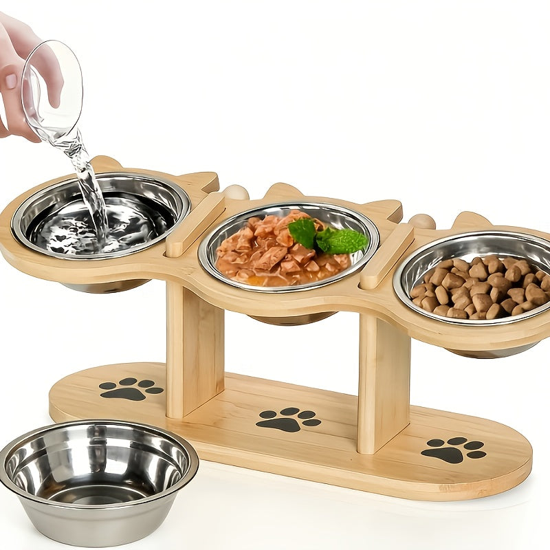 Erhöhtes Katzenfutternapf-Set, Edelstahl für Haustiere und Zuhause – Detailansicht 9