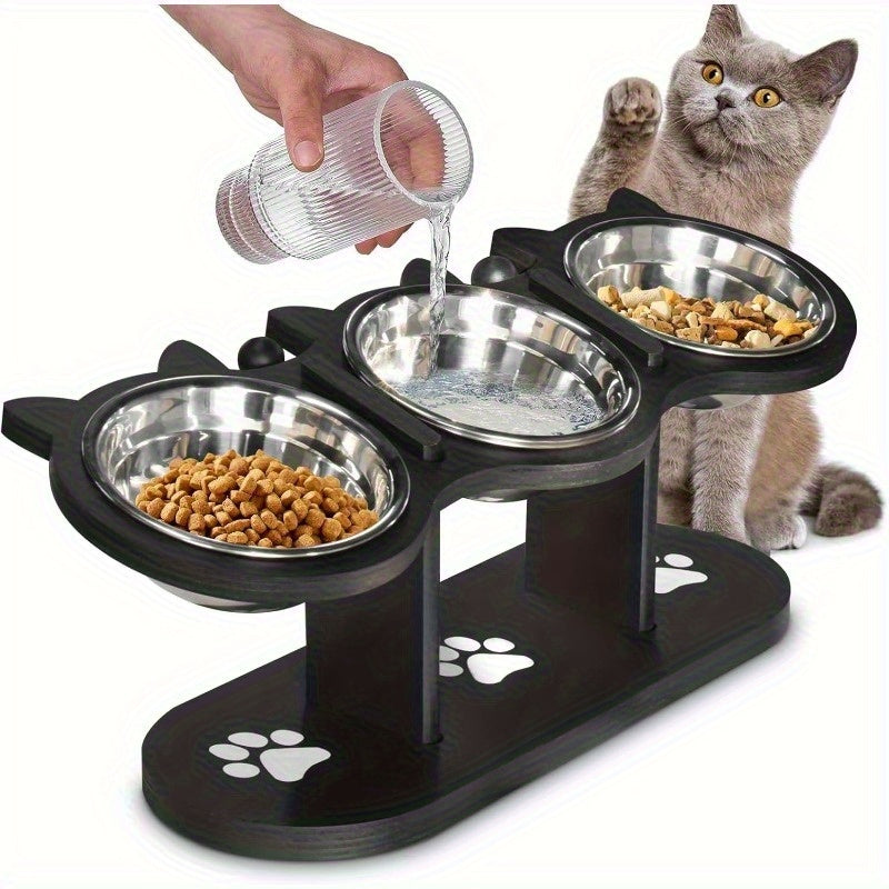 Erhöhtes Katzenfutternapf-Set, Edelstahl für Haustiere und Zuhause – Detailansicht 10