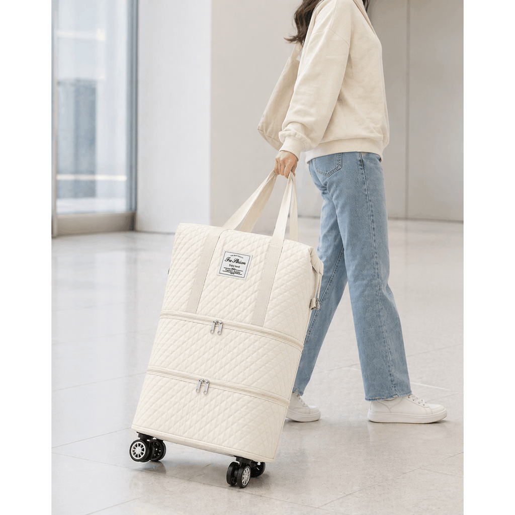 Erweiterbare Reisetasche, Schwarz für Camping und Reisen – Detailansicht 8