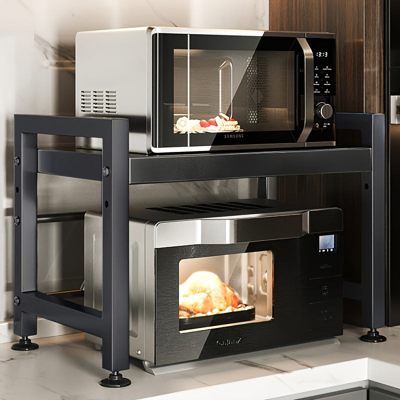 Erweiterbares Schwarzes Küchenregal, Holz für Küche und Essbereich – Detailansicht 5