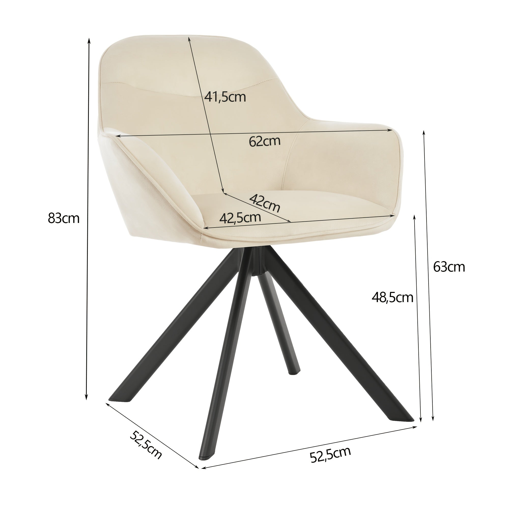 Esszimmerstuhl, 360° drehbar für Wohnen und Sitzen – Detailansicht 6