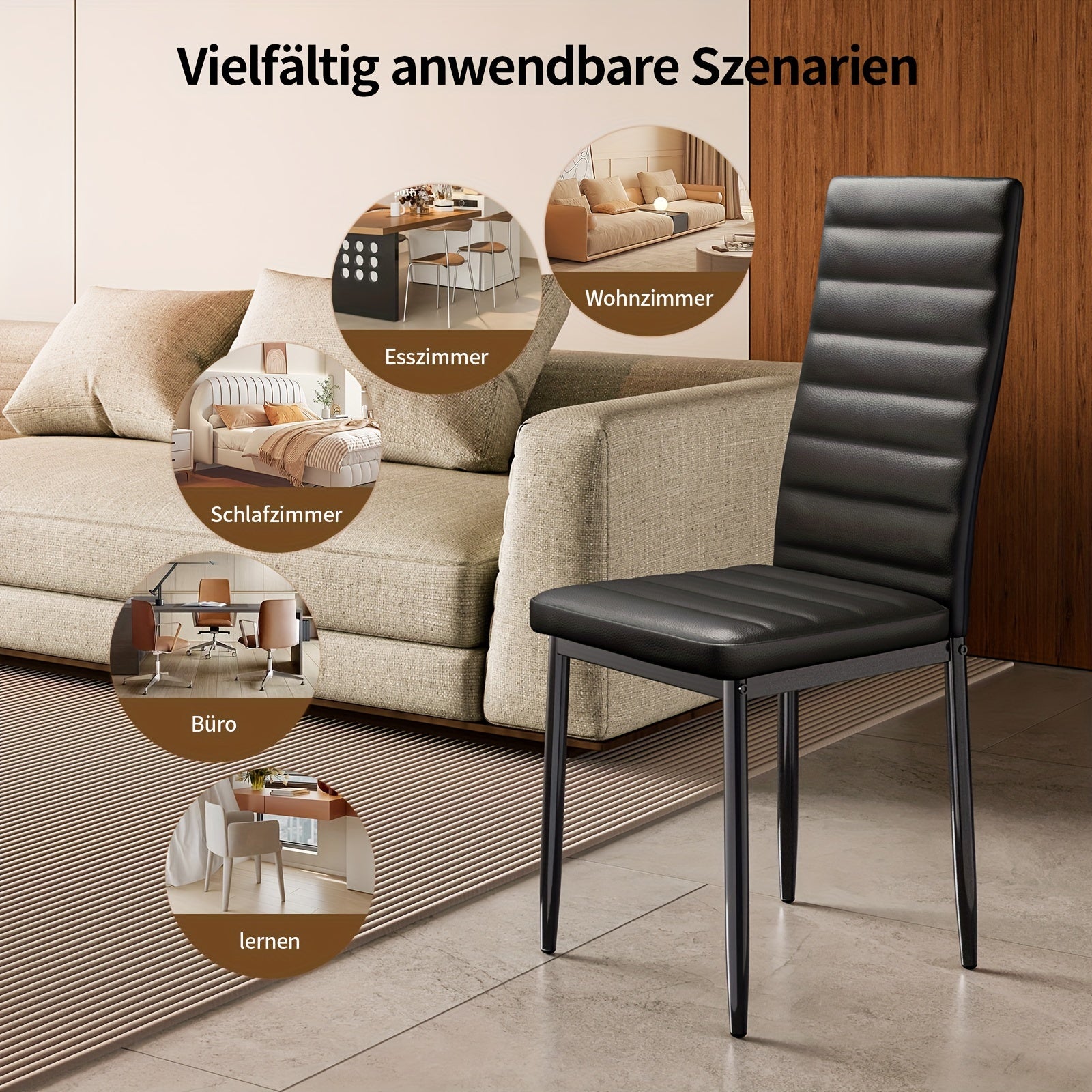 Esszimmerstuhl, 4 Stück für Wohnen und Sitzen – Detailansicht 8