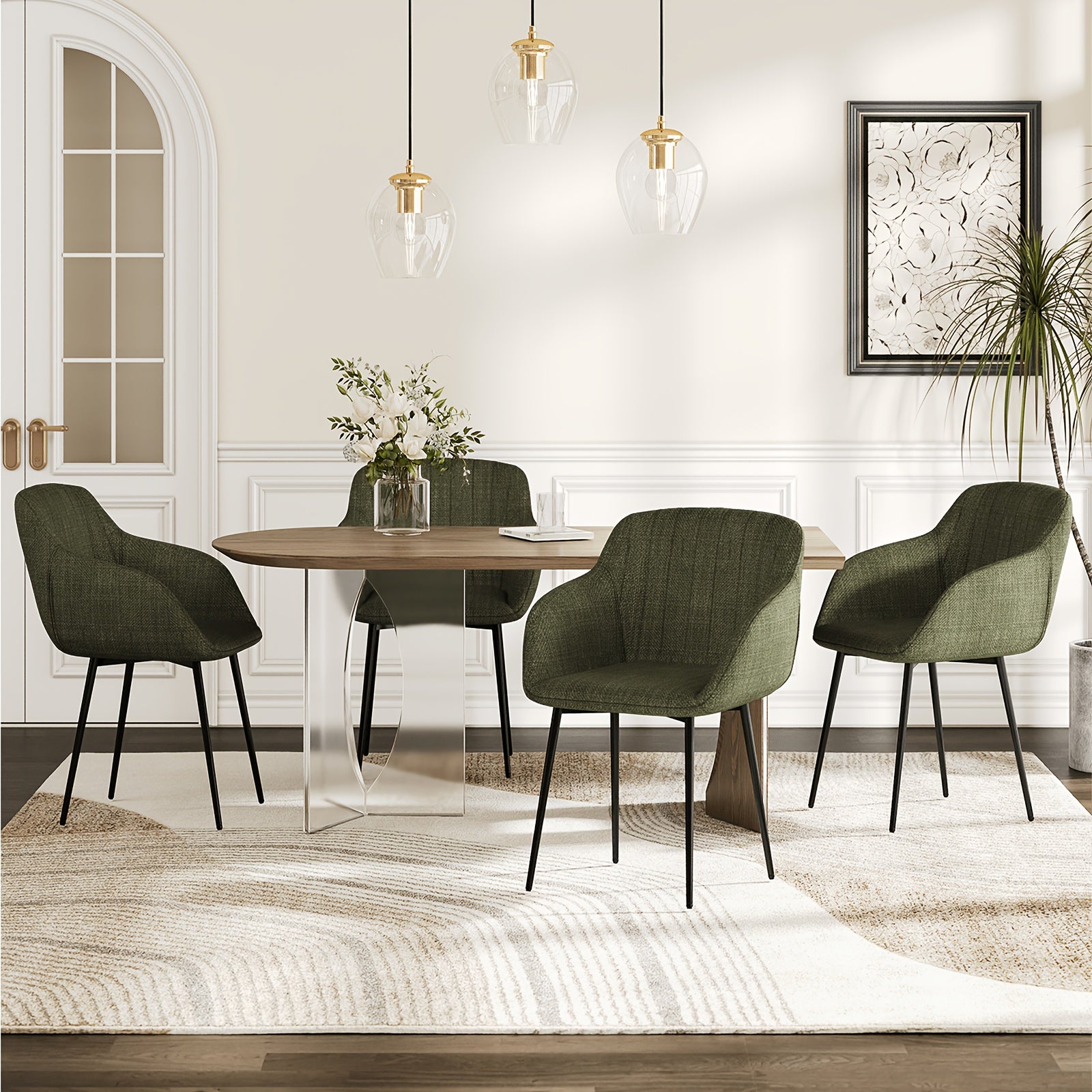 Esszimmerstuhl, Beige für Wohnen und Sitzen – Detailansicht 2