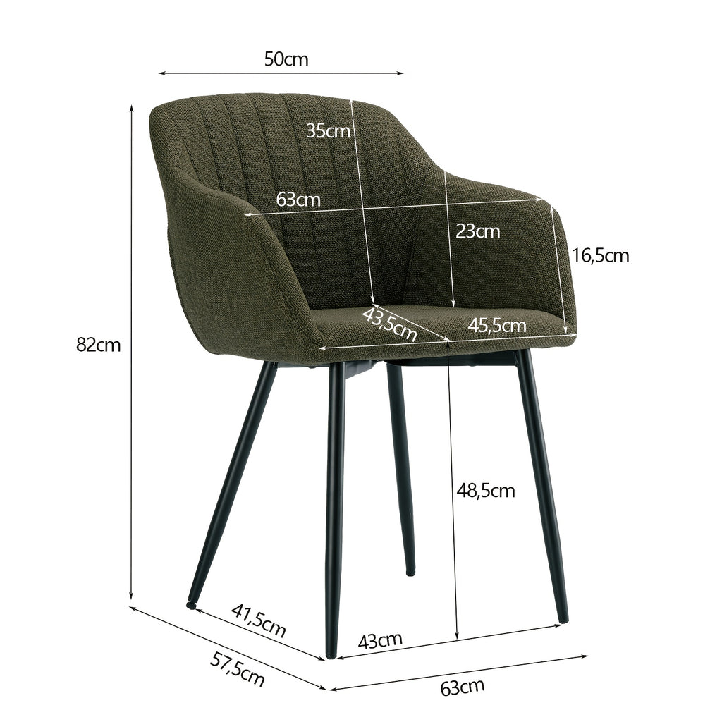 Esszimmerstuhl, Beige für Wohnen und Sitzen – Detailansicht 4