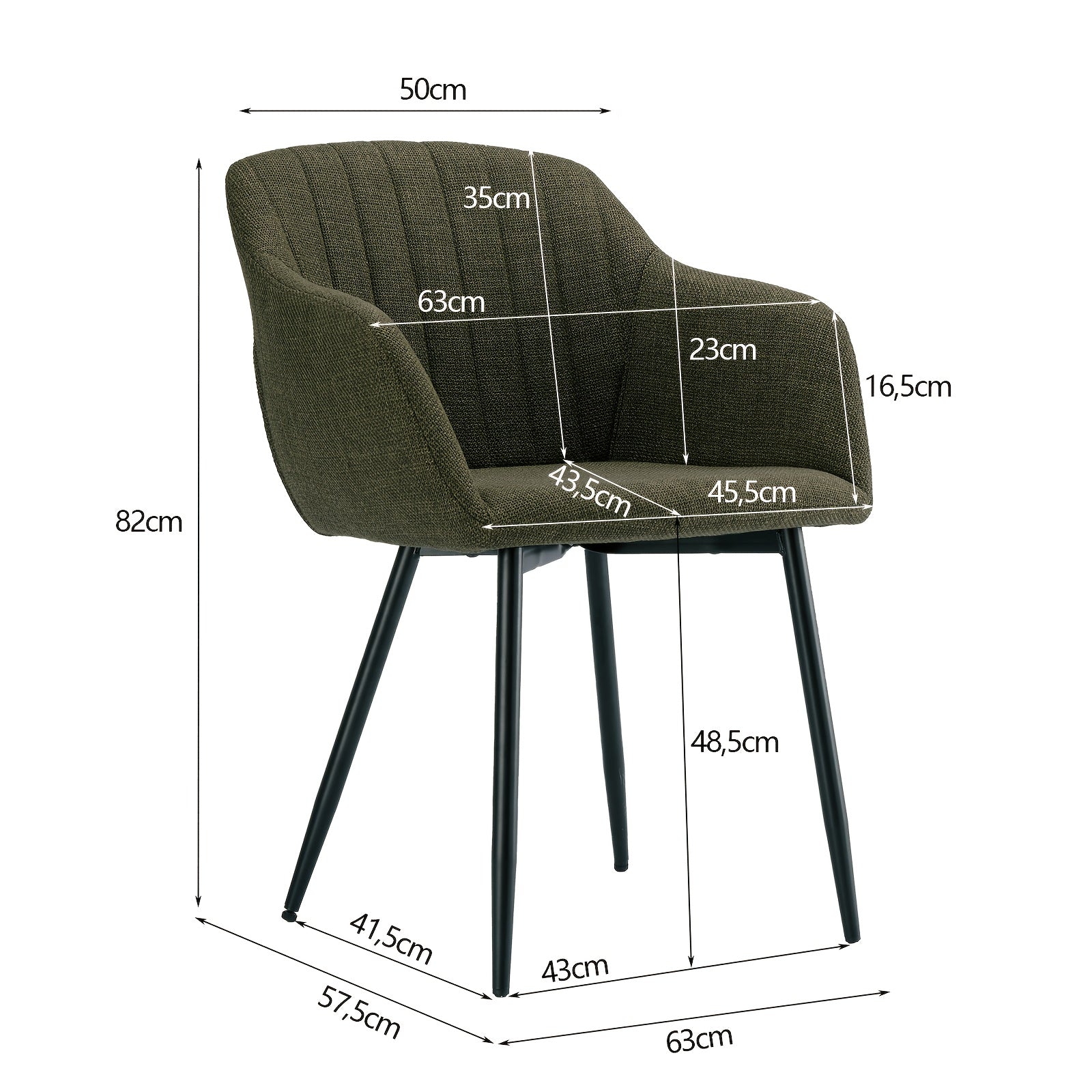 Esszimmerstuhl, Beige für Wohnen und Sitzen – Detailansicht 4