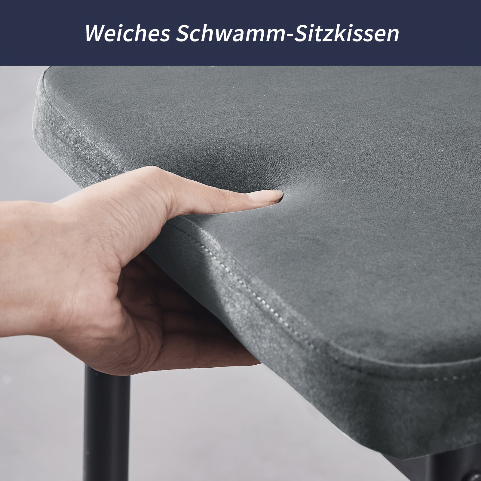Esszimmerstuhl, Samt für Wohnen und Sitzen – Detailansicht 6