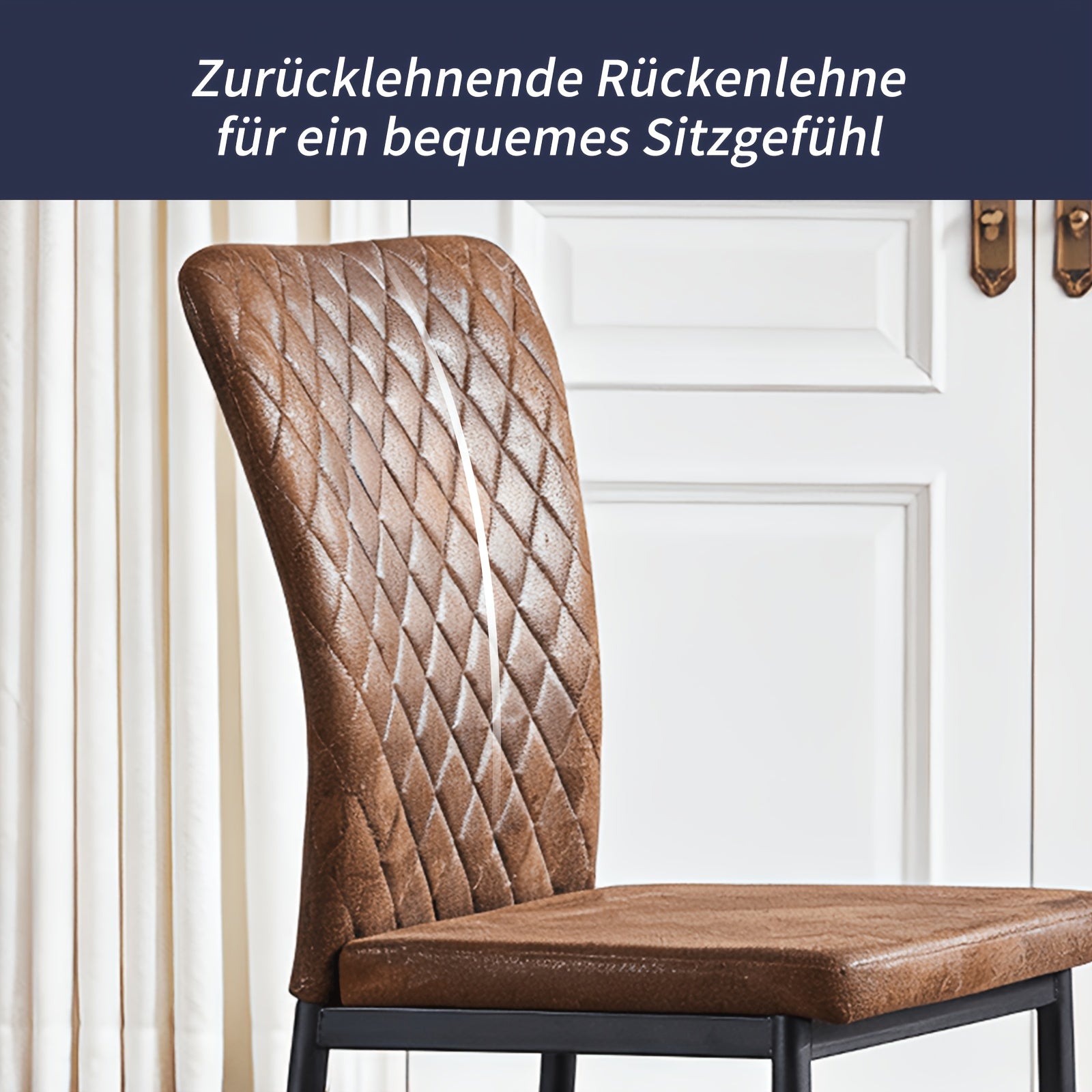 Esszimmerstuhl, Samt für Wohnen und Sitzen – Detailansicht 18