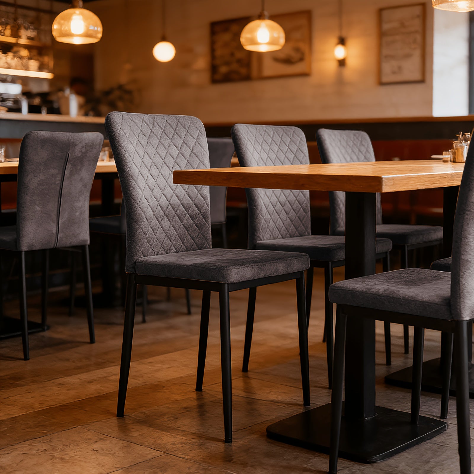Esszimmerstuhl, Samt für Wohnen und Sitzen – Detailansicht 25