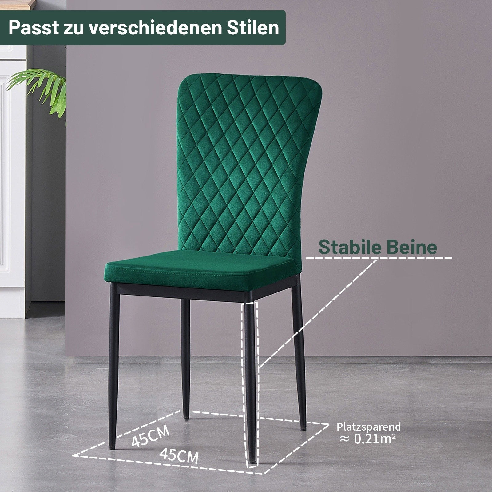 Esszimmerstuhl, Samt für Wohnen und Sitzen – Detailansicht 31