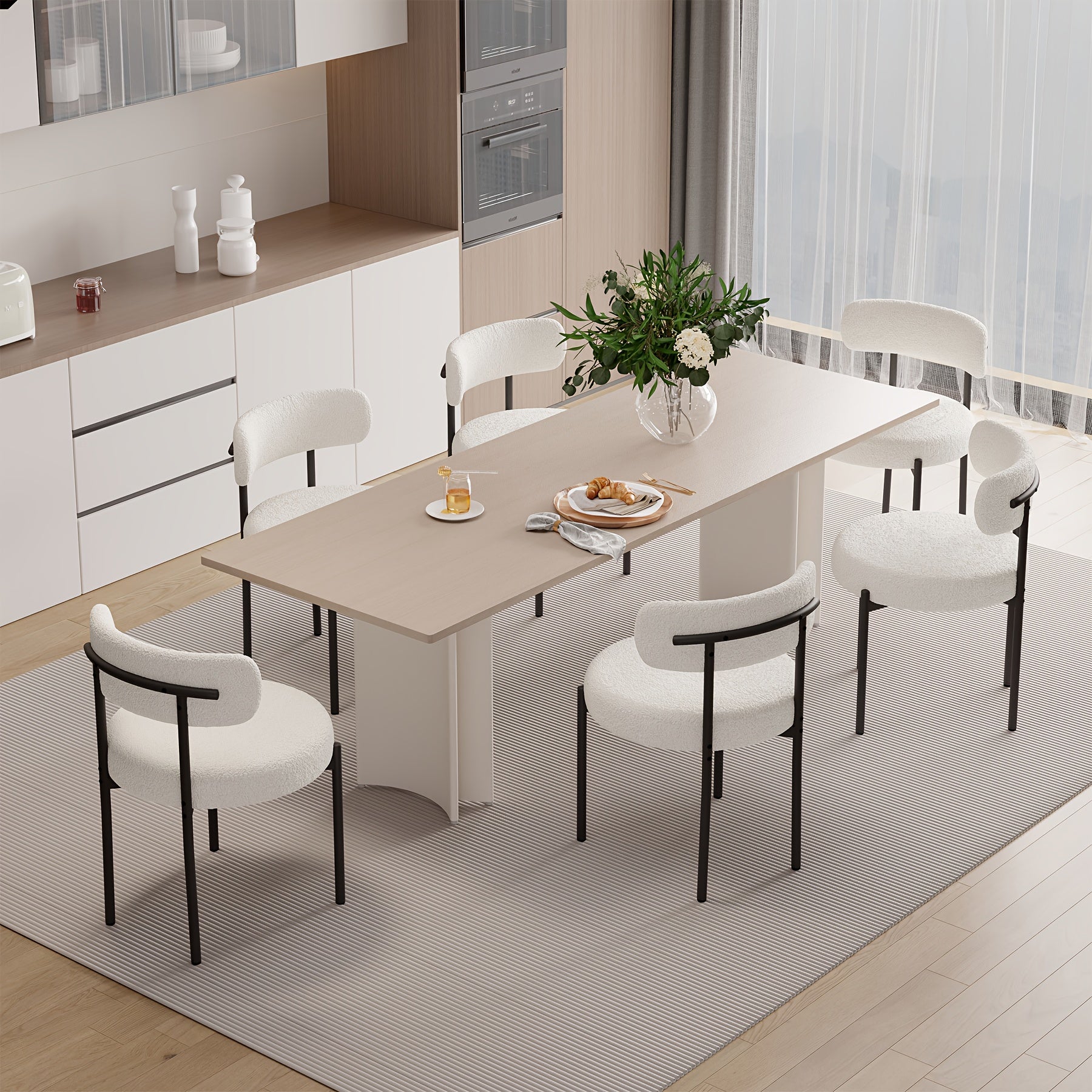 Esszimmerstuhl, Schwarz SET AUS 4 für Schlafen und Entspannen – Detailansicht 6