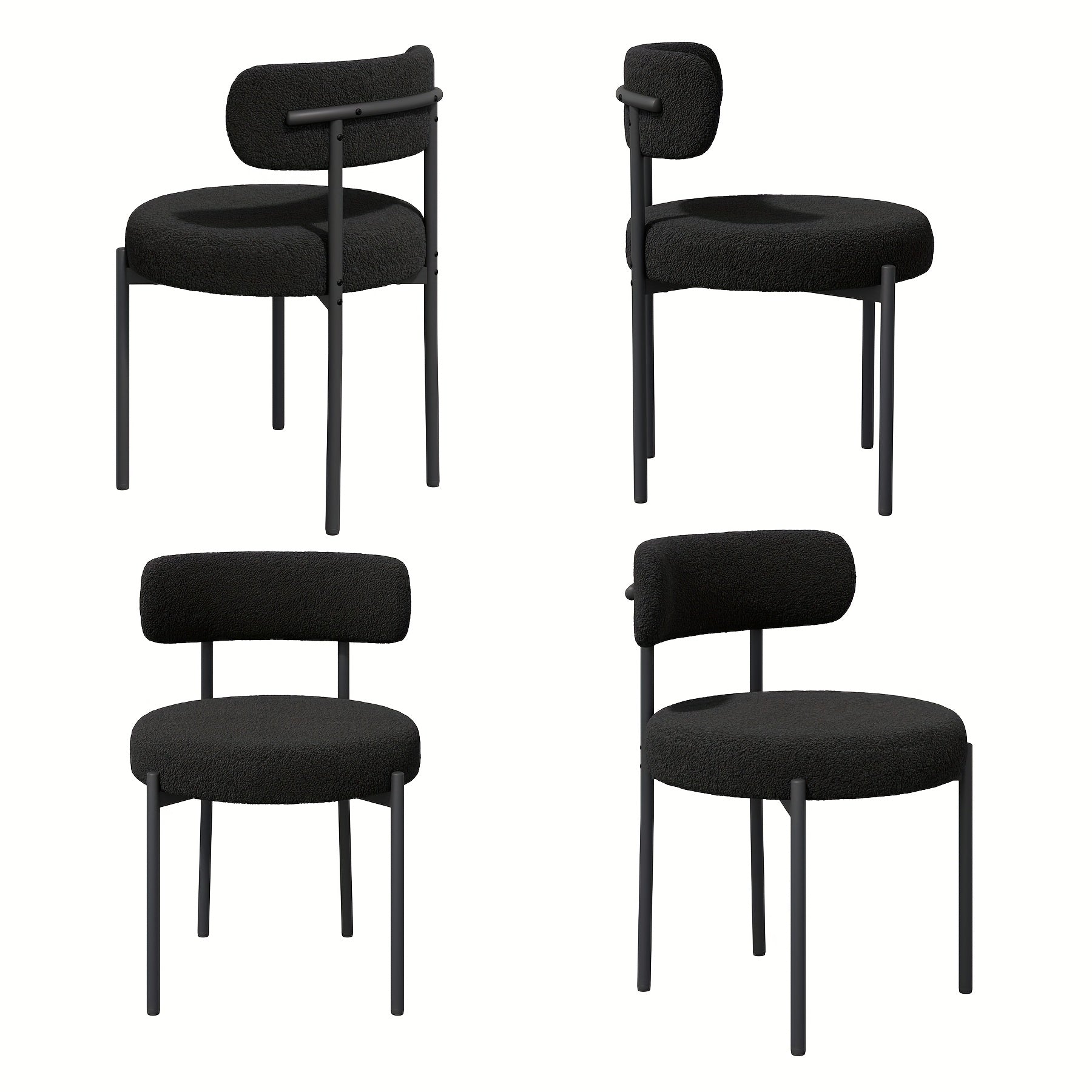 Esszimmerstuhl, Schwarz SET AUS 4 für Schlafen und Entspannen – Detailansicht 10