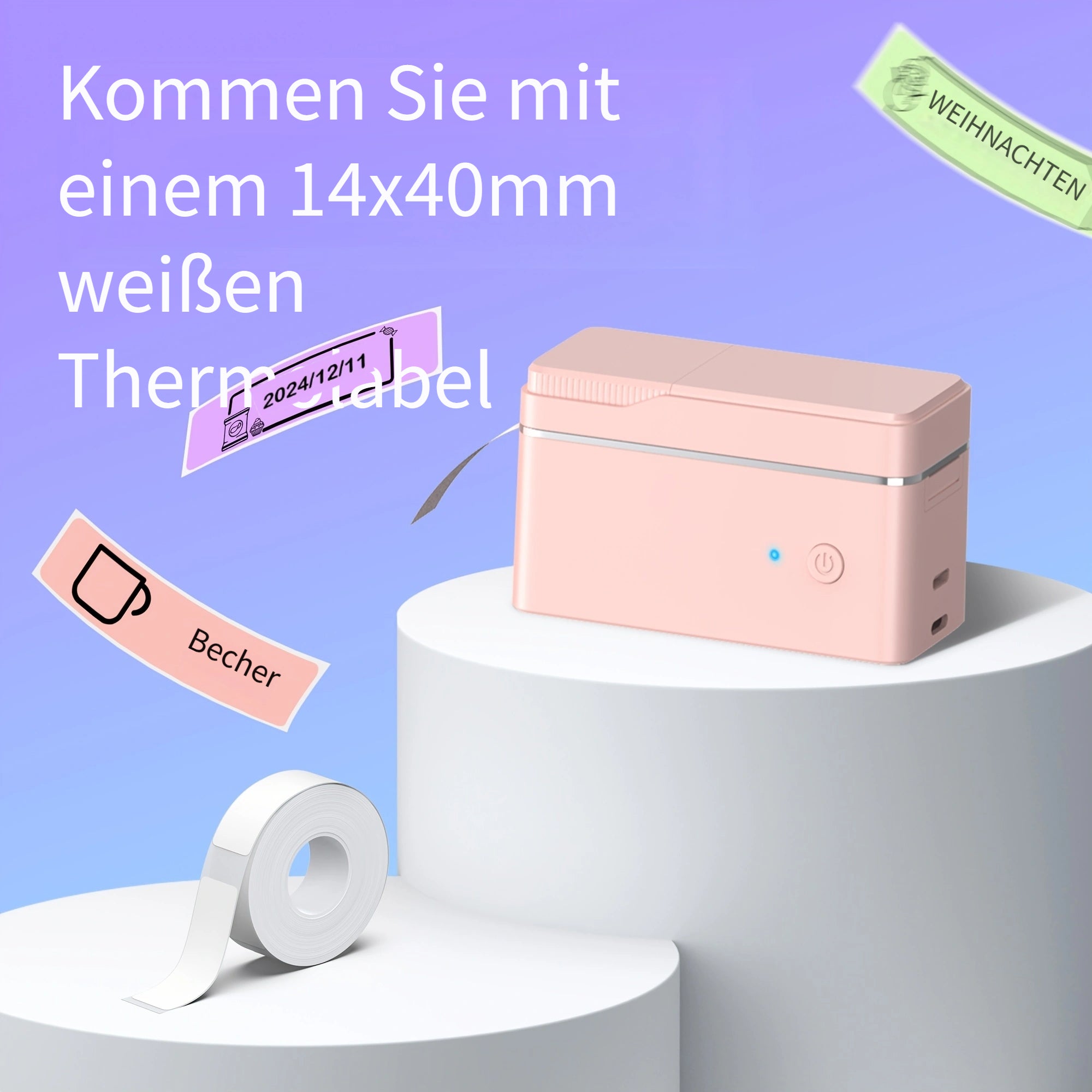 Etikettendrucker, Weiß für Büro und Homeoffice – Hauptansicht