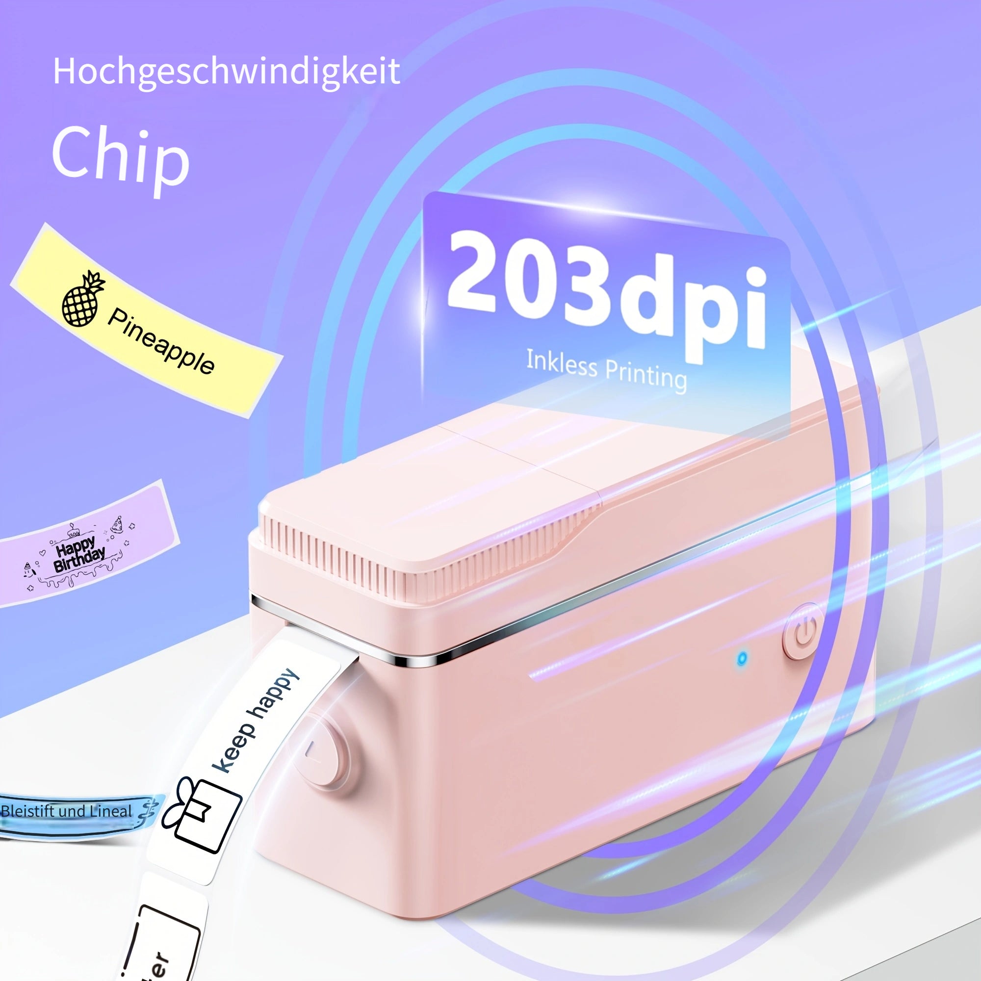 Etikettendrucker, Weiß für Büro und Homeoffice – Detailansicht 5