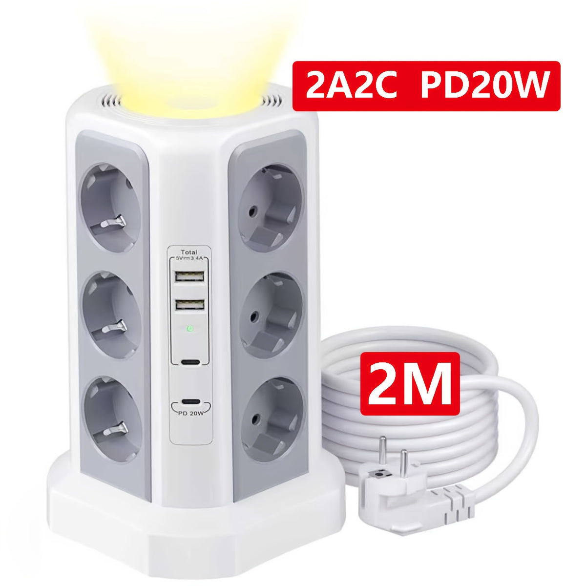 EU Stecker Verlängerung, 20W für Büro und Homeoffice – Hauptansicht