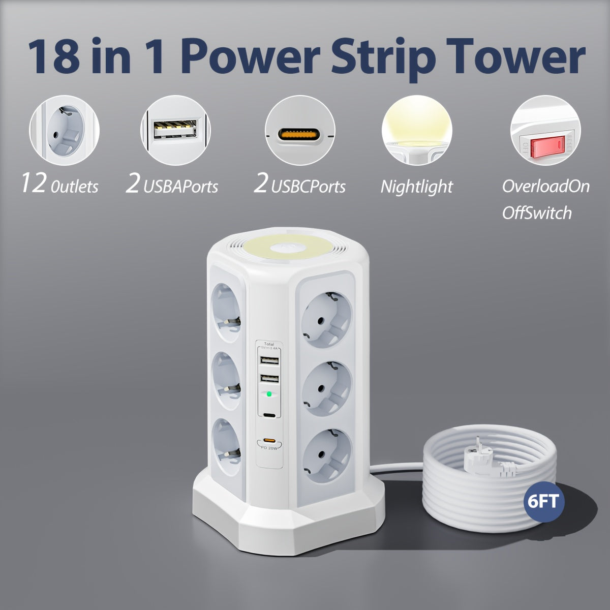 EU Stecker Verlängerung, 20W für Büro und Homeoffice – Detailansicht 8