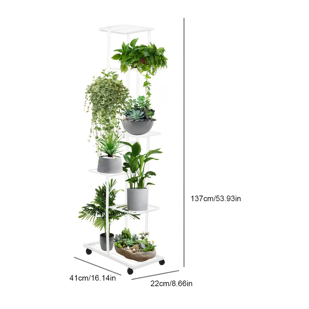 Europäischer Stil Eisenblumenständer, Schwarz, 7 Schichten, 8 Platten für Innen und Außenbereich – Detailansicht 6