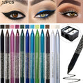 Eyeliner & Kajal, 12 Stück Eyeliner mit Spitzer für Bühnen-Make-up und Pflege zu Hause – Hauptansicht