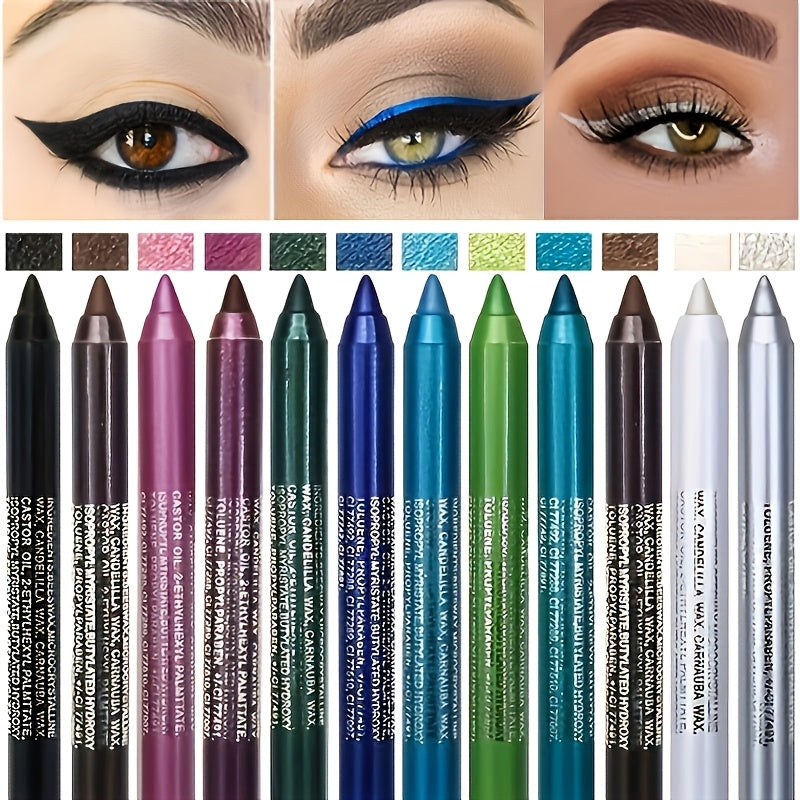 Eyeliner & Kajal, 12 Stück Eyeliner mit Spitzer für Bühnen-Make-up und Pflege zu Hause – Detailansicht 11