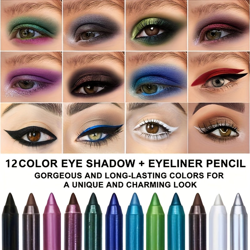 Eyeliner & Kajal, 12 Stück Eyeliner mit Spitzer für Bühnen-Make-up und Pflege zu Hause – Detailansicht 13