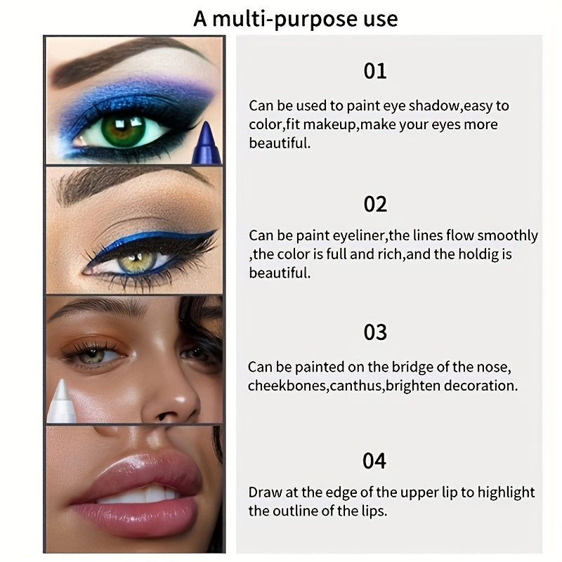 Eyeliner & Kajal, 12 Stück Eyeliner mit Spitzer für Bühnen-Make-up und Pflege zu Hause – Detailansicht 14
