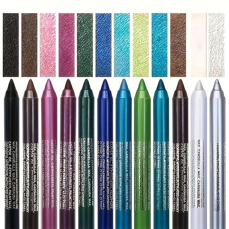 Eyeliner & Kajal, 12 Stück Eyeliner mit Spitzer für Bühnen-Make-up und Pflege zu Hause – Detailansicht 15
