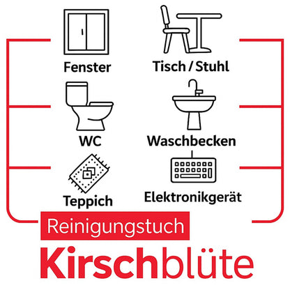 Sleepy Easy Oberflächen-Reinigungstücher – Rosa, Rot, Lila – Duft: Lilium, Kirschblüte & Orchideengarten