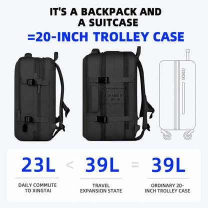 Lokales lager Airline-spezifischer Reiserucksack, 40×20×25 cm Kabinentasche, erweiterbares Handgepäck unter den Sitz, fluglinienkonforme Tasche, Damen-Reiserucksack, Freizeitrucksack nach Fluglinienstandards, Outdoor-Gepäckrucksack, Business-Wochenendtasc