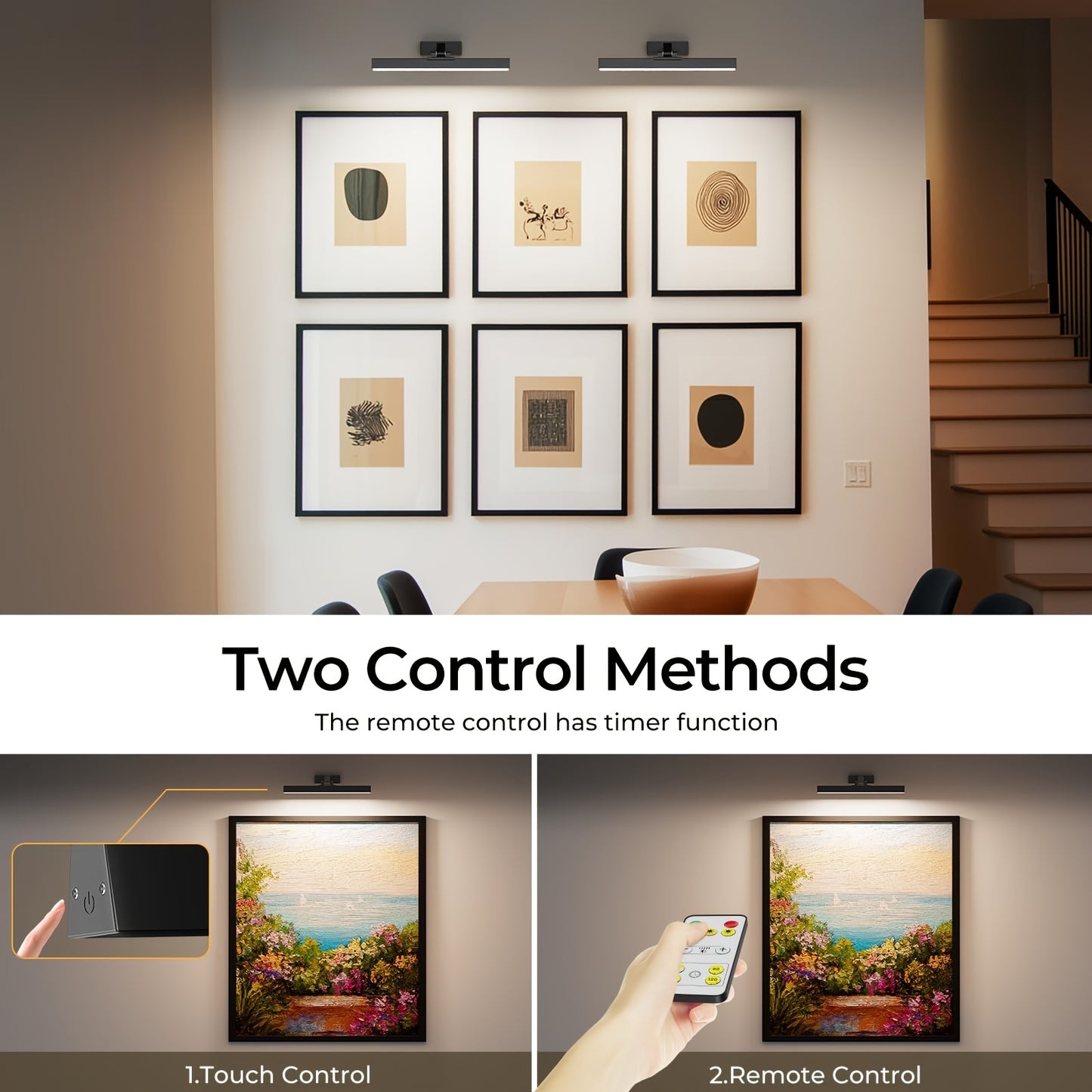 LED, ferngesteuerte, trapezförmige Smart-Lampe, Wandleuchte, Wandlampe, Kunstlicht, erhältlich in Schwarz und Gold, wiederaufladbar, 5000mAh, CCT mit 3 einstellbaren Farbhelligkeitsstufen, magnetische Saugmontagehalterung