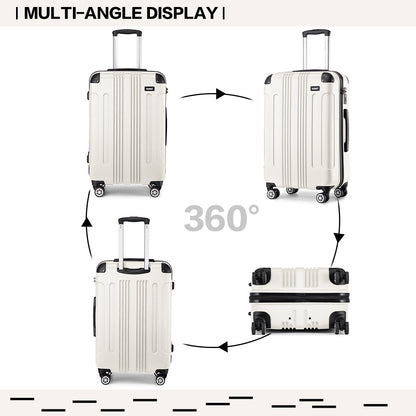 3-teiliges beiges Koffer-Set Panda Design Camping ABS Hartschalen-Gepäck mit Zahlenschloss Spinner-Rädern Schulanfang Black Friday Thanksgiving Weihnachts-Feiertagsgeschenk