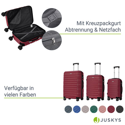 Hartschalen Kofferset Rom mehrteilig mit Teleskopgriff und Rollen