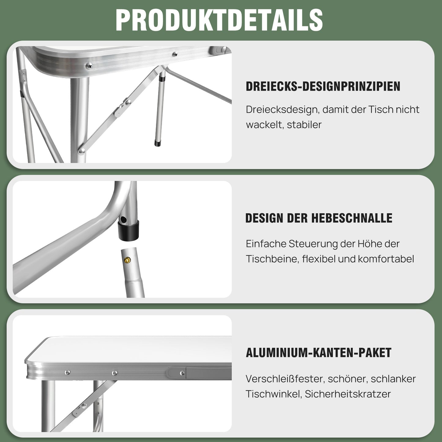 60 cm faltbarer Campingtisch faltbarh, tragbarer faltbarer Picknicktisch Gartentisch klappbar Outdoor Tisch Picknicktisch Klapptisch Camping Tisch faltbar Garten Festival Tisch Mobiler Gartentisch, Arbeitstisch, 2 Höhen 26 cm/50 cm, Tischplattengröße: 60