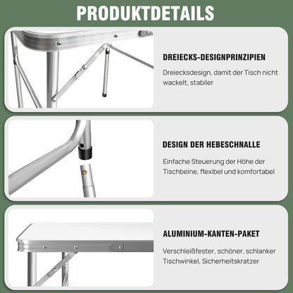 60 cm faltbarer Campingtisch faltbarh, tragbarer faltbarer Picknicktisch Gartentisch klappbar Outdoor Tisch Picknicktisch Klapptisch Camping Tisch faltbar Garten Festival Tisch Mobiler Gartentisch, Arbeitstisch, 2 Höhen 26 cm/50 cm, Tischplattengröße: 60