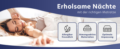 Träumegut24 - Ergonomische 7-Zonen Kaltschaummatratze | Härtegrad H2&H3 | Verschiedene Größen | Hypoallergen | Bezug abnehmbar & waschbar | OEKO-TEX zertifiziert