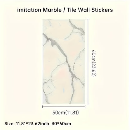 20/40 Stück Marmor-Fliesen-Wandaufkleber, 3D Marmor-Wandsticker, selbstklebende Wandsticker, selbstklebende Folie, einfach anzubringen  abzuziehen, leicht zu reinigen, geeignet für Küche, Wohnzimmer, Badezimmer, Flur, Zuhause  Wohnheim, Größe 60×30 cm