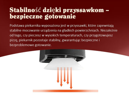 KLAIF Elektrischer Pizzaofen 420 °C, separat einstellbare Ober-  Unterhitze, 31 cm Keramik-Pizzastein, 3tlg. Pizza-Zubehör-Set enthalten, 1200 W