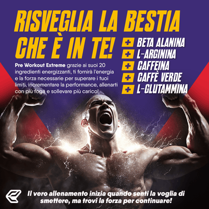Italian Elite® Energie, Kraft- und Konzentrationsspritzer für das Training - 120 Tabletten mit Beta-Alanin, Arginin, Koffein, Glutamin, Carnitin und Vitaminen