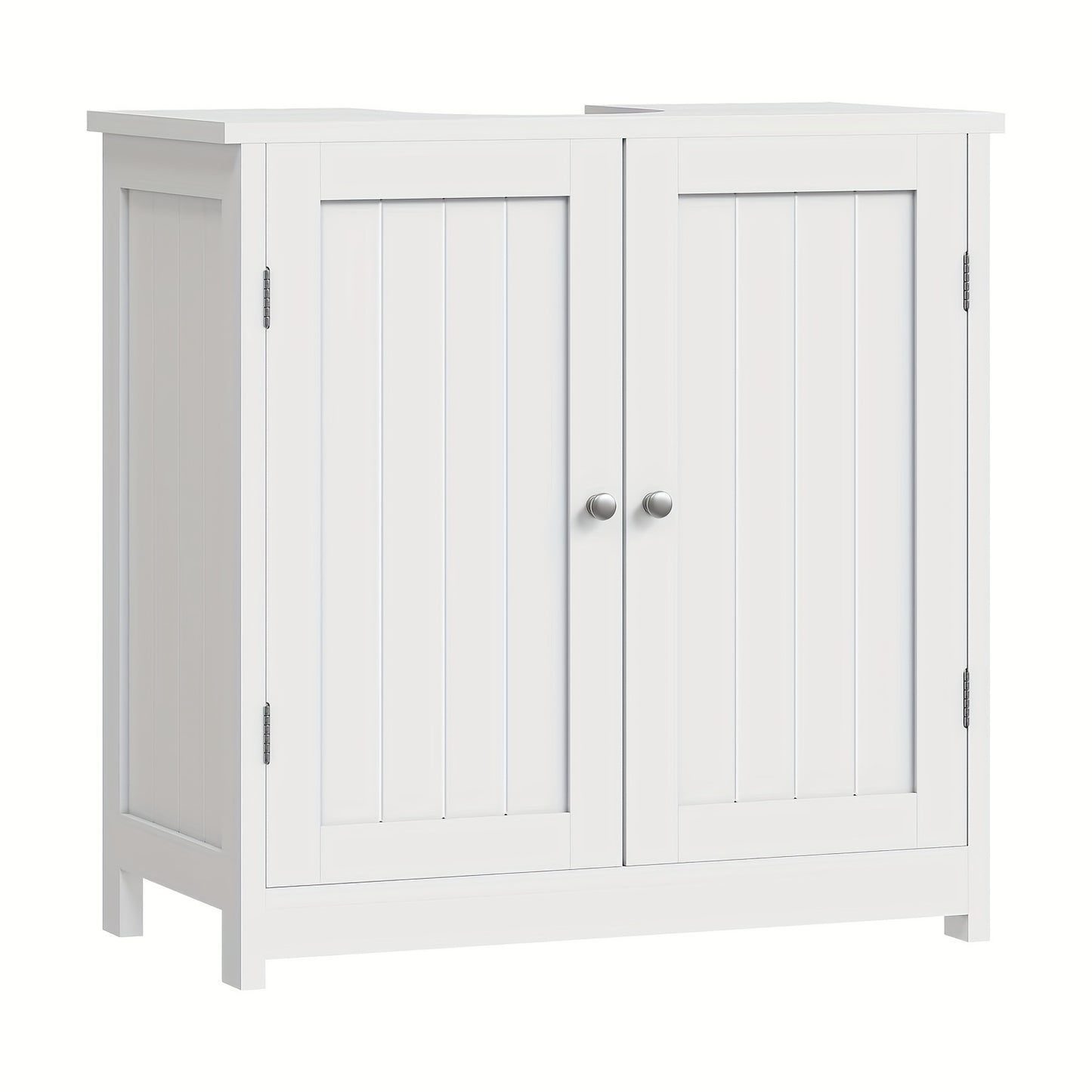 1 Stück Waschtischschrank, Doppelte Tür Badezimmer Schrank, Weißer MDF Waschbecken-Schrank 60 x 60 x 30 cm, Landhausstil