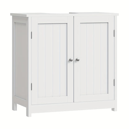 1 Stück Waschtischschrank, Doppelte Tür Badezimmer Schrank, Weißer MDF Waschbecken-Schrank 60 x 60 x 30 cm, Landhausstil