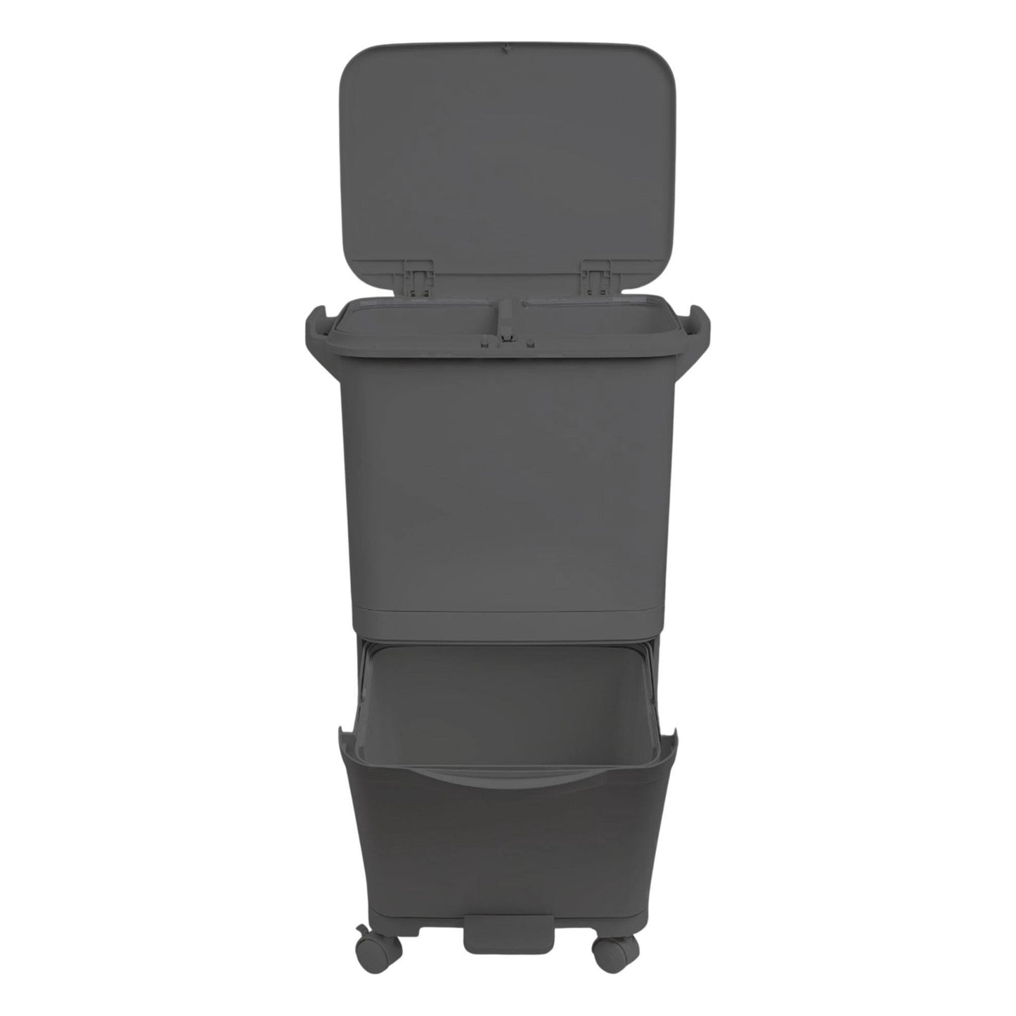 Recyclingbehälter mit Pedal, Rädern und doppeltem Griff 38/42L