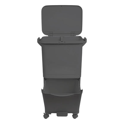 Recyclingbehälter mit Pedal, Rädern und doppeltem Griff 38/42L