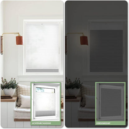 Sekey Snap Blinds ohne Bohren, 100% Verdunkelung und Anti-Spionage, Mieterfreundlich, Geeignet für Schlafzimmer, Home Offices und Balkontüren, Modernes minimalistisches Design, Leicht zu reinigen.