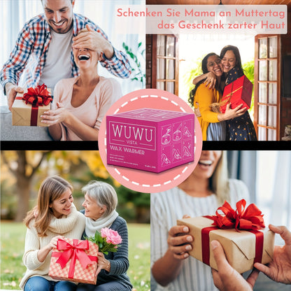 Wachs-Set 19-teilig | Muttertagsgeschenke, WUWUVISTA Haarentfernung Hartwachs-Set Geschenke für Frauen/Männer/Teenager/Ehefrau/Freunde für Gesicht/Brazilian/Whole Body/Bikini/Geschmeidige Haut mit Wachserwärmer & Wachspartikeln