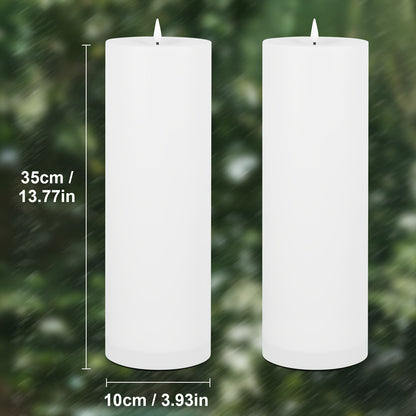 Große Kerzen Lichter 1er Packung oder 2er Packung mit Timer Blinkende LED Flammenlose Kerzen Batteriebetrieben mit Fernbedienung Falsche Säulenkerzen Realistisch für Outdoor Terrasse Veranda Weihnachten Neujahr Dekorationslichter