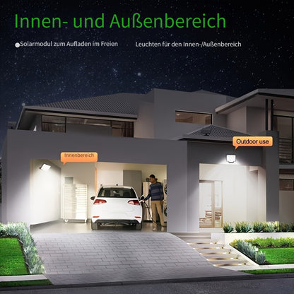1/2/4 Stück 252LED Solarleuchten für den Außenbereich, verbesserte Split Human Body Sensor Leuchte für den Außenbereich mit Solar-Fernbedienung, Solar-Sicherheitsleuchten für den Garten, Garage, Terrasse, Veranda und Gartenbeleuchtung, Solar Sensor Leucht